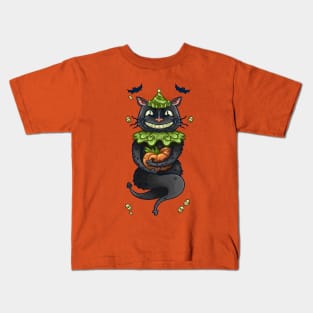 Halloween Cat in Hat Kids T-Shirt
